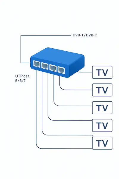 Schemat połączeń telewizja przez skretke